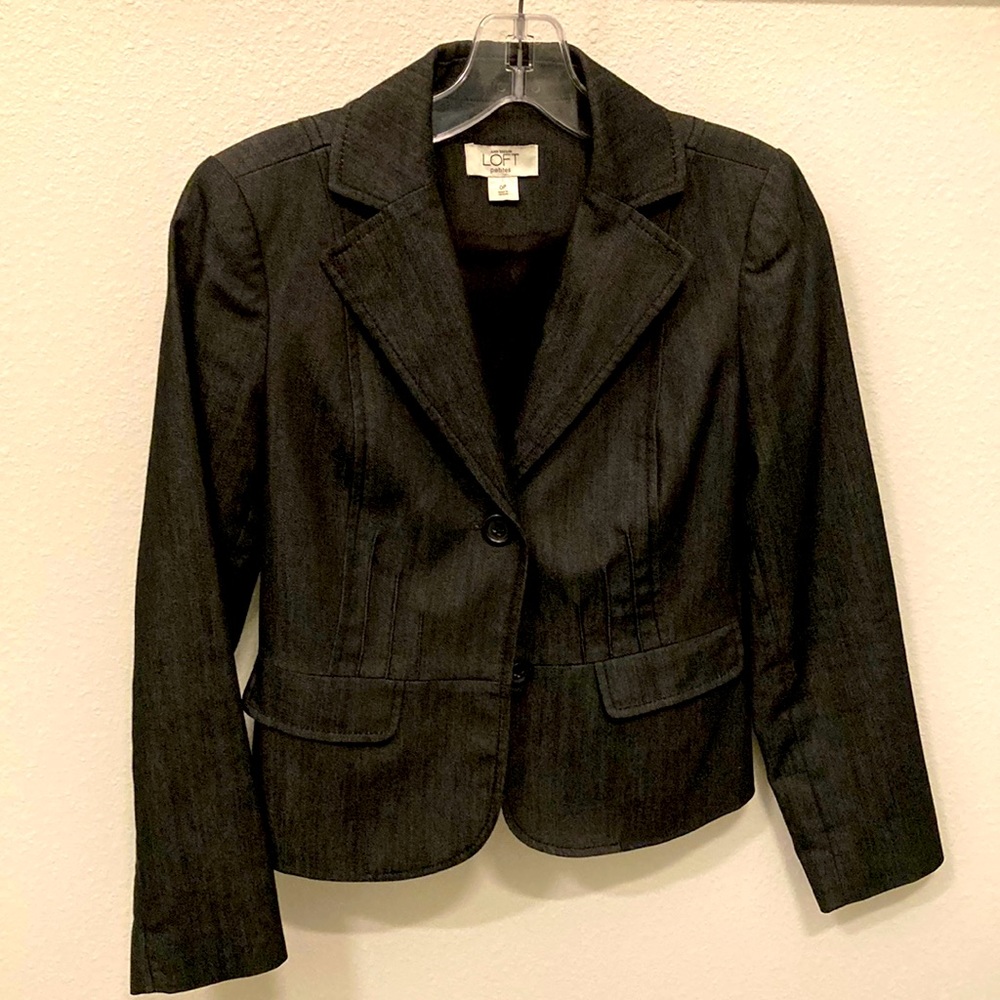Black Denim tailored blazer.
